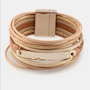 Francescas Nancy Gold Plate Wrap Bracelet